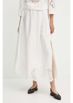 Sisley spódnica bawełniana kolor biały maxi rozkloszowana ze sklepu ANSWEAR.com w kategorii Spódnice - zdjęcie 172534433