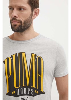 Puma t-shirt męski kolor szary z nadrukiem 624819 ze sklepu ANSWEAR.com w kategorii T-shirty męskie - zdjęcie 172534570
