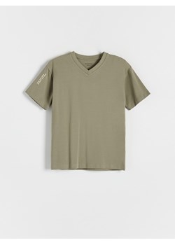 Reserved - T-shirt z nadrukiem - ciemnozielony ze sklepu Reserved w kategorii T-shirty chłopięce - zdjęcie 172534981