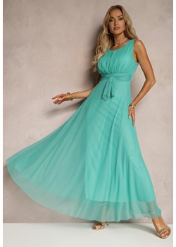 Jasnoniebieska Koktajlowa Sukienka z Tiulowym Dołem Bez Rękawów Elastar ze sklepu Renee odzież w kategorii Sukienki - zdjęcie 172535262