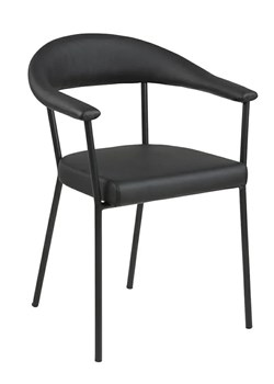 Czarne krzesło tapicerowane - Raffo ze sklepu Edinos.pl w kategorii Krzesła - zdjęcie 172535494