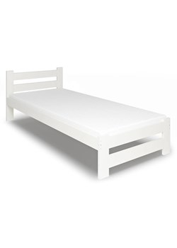 Białe jednoosobowe łóżko z drewna 80x200 - Zinos ze sklepu Edinos.pl w kategorii Łóżka i materace - zdjęcie 172535643