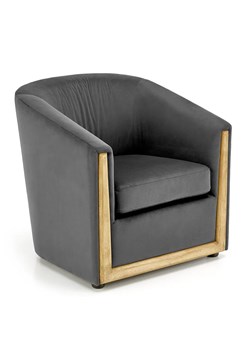 Szary fotel wypoczynkowy kubełkowy - Enso ze sklepu Edinos.pl w kategorii Fotele - zdjęcie 172535800