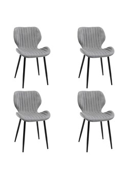 4 sztuki szarych welurowych krzeseł - Oferion 4X ze sklepu Edinos.pl w kategorii Krzesła - zdjęcie 172535970