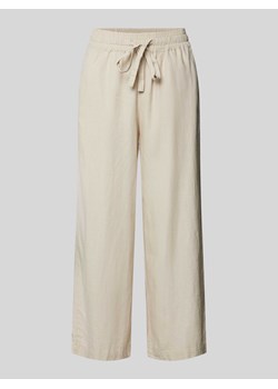 Spodnie lniane rozkloszowane z tunelem model ‘Ina’ ze sklepu Peek&Cloppenburg  w kategorii Spodnie damskie - zdjęcie 172536552