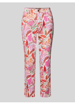 Spodnie o kroju slim fit z nadrukiem na całej powierzchni model ‘ZURI’ ze sklepu Peek&Cloppenburg  w kategorii Spodnie damskie - zdjęcie 172536781
