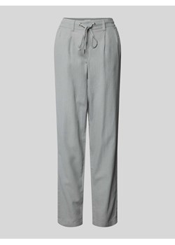 Spodnie lniane o kroju tapered fit z tunelem ze sklepu Peek&Cloppenburg  w kategorii Spodnie damskie - zdjęcie 172537100
