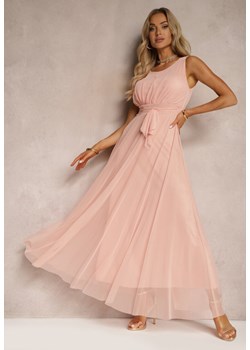 Różowa Koktajlowa Sukienka z Tiulowym Dołem Bez Rękawów Elastar ze sklepu Renee odzież w kategorii Sukienki - zdjęcie 172540134