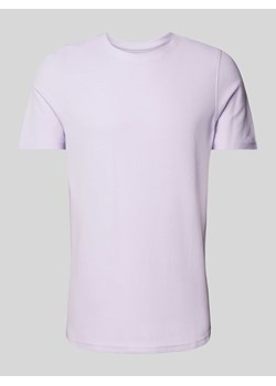 T-shirt z prążkowanym okrągłym dekoltem ze sklepu Peek&Cloppenburg  w kategorii T-shirty męskie - zdjęcie 172540514