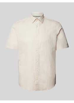 Koszula lniana o kroju slim fit z kołnierzykiem typu kent ze sklepu Peek&Cloppenburg  w kategorii Koszule męskie - zdjęcie 172540573