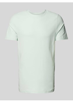 T-shirt z prążkowanym okrągłym dekoltem ze sklepu Peek&Cloppenburg  w kategorii T-shirty męskie - zdjęcie 172540574