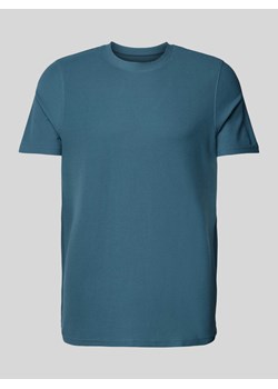 T-shirt z prążkowanym okrągłym dekoltem ze sklepu Peek&Cloppenburg  w kategorii T-shirty męskie - zdjęcie 172540641