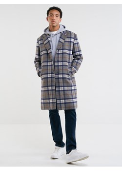 Płaszcz męski w kratę wełniany Horacio 000 ze sklepu Big Star w kategorii Płaszcze męskie - zdjęcie 172540982