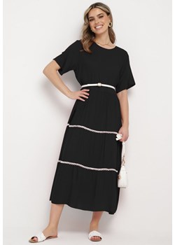 Czarna Bawełniana Sukienka z Krótkim Rękawem Camola ze sklepu Born2be Odzież w kategorii Sukienki - zdjęcie 172542520