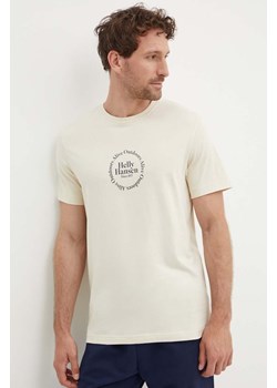 Helly Hansen t-shirt bawełniany kolor beżowy wzorzysty ze sklepu ANSWEAR.com w kategorii T-shirty męskie - zdjęcie 172544440