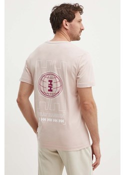 Helly Hansen t-shirt bawełniany kolor różowy wzorzysty ze sklepu ANSWEAR.com w kategorii T-shirty męskie - zdjęcie 172544574