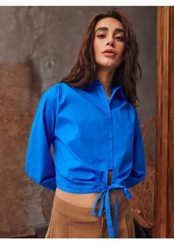 Sinsay - Koszula z wiązaniem - niebieski ze sklepu Sinsay w kategorii Koszule damskie - zdjęcie 172545333