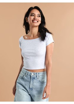 Sinsay - Koszulka z bawełny - szary ze sklepu Sinsay w kategorii Bluzki damskie - zdjęcie 172545342