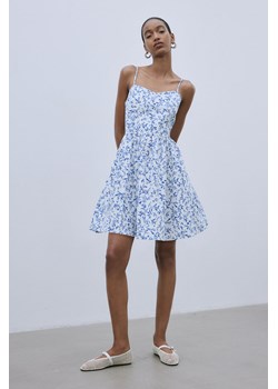 H & M - Bawełniana sukienka z rozszerzanym dołem - Biały ze sklepu H&M w kategorii Sukienki - zdjęcie 172547711
