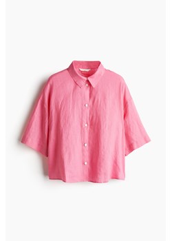 H & M - Lniana koszula - Różowy ze sklepu H&M w kategorii Koszule damskie - zdjęcie 172547754