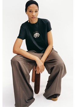 H & M - Bawełniany T-shirt - Szary ze sklepu H&M w kategorii Bluzki damskie - zdjęcie 172547784