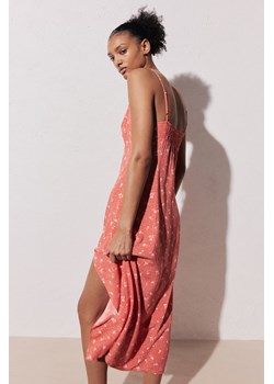 H & M - Sukienka midi ze sznurkiem do ściągania - Pomarańczowy ze sklepu H&M w kategorii Sukienki - zdjęcie 172547843