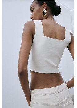 H & M - Krótki top bez rękawów - Biały ze sklepu H&M w kategorii Bluzki damskie - zdjęcie 172547851