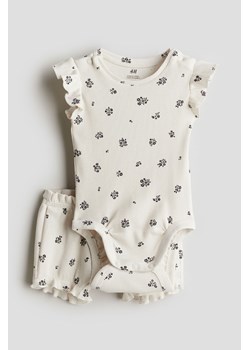 H & M - Bawełniany komplet 2-częściowy - Beżowy ze sklepu H&M w kategorii Odzież dla niemowląt - zdjęcie 172547853