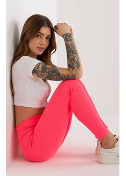 Różowe legginsy prążkowane EM-LG-725.11, Kolor różowy, Rozmiar uniwersalny, EX MODA ze sklepu Primodo w kategorii Spodnie damskie - zdjęcie 172548822