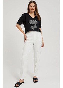 Eleganckie spodnie damskie w kant białe 4313, Kolor biały, Rozmiar XS, Moodo ze sklepu Primodo w kategorii Spodnie damskie - zdjęcie 172548851