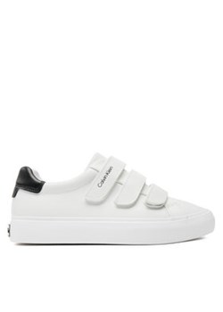 Calvin Klein Sneakersy Vulcanized Slip On Velcro Lth HW0HW01909 Biały ze sklepu MODIVO w kategorii Buty sportowe damskie - zdjęcie 172550274