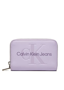 Mały Portfel Damski Calvin Klein Jeans Zip Around Mono K60K612255 Fioletowy ze sklepu eobuwie.pl w kategorii Portfele damskie - zdjęcie 172550974