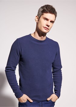 Granatowy sweter męski basic ze sklepu OCHNIK w kategorii Swetry męskie - zdjęcie 172551132