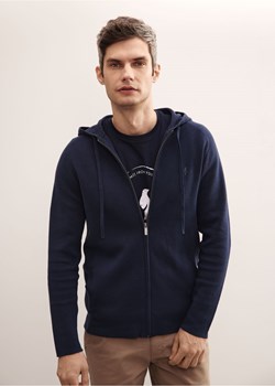 Granatowy sweter męski z kapturem ze sklepu OCHNIK w kategorii Swetry męskie - zdjęcie 172551343