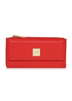 Duży czerwony portfel damski z logo ze sklepu OCHNIK w kategorii Portfele damskie - zdjęcie 172552140