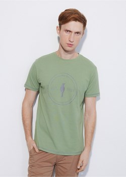 Zielony T-shirt męski z logo ze sklepu OCHNIK w kategorii T-shirty męskie - zdjęcie 172552282