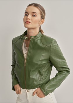 Zielona kurtka damska ze skóry naturalnej ze sklepu OCHNIK w kategorii Kurtki damskie - zdjęcie 172552320