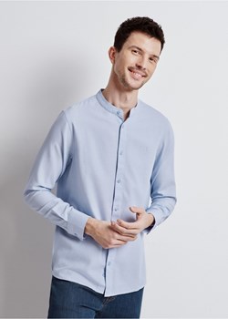 Błękitna koszula bez kołnierzyka męska ze sklepu OCHNIK w kategorii Koszule męskie - zdjęcie 172552501