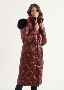 Długa bordowa kurtka damska pikowana ze sklepu OCHNIK w kategorii Kurtki damskie - zdjęcie 172552532