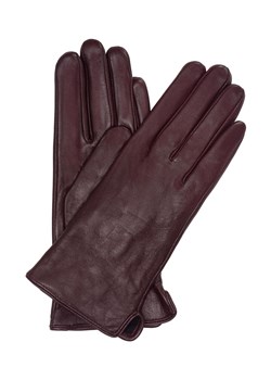 Skórzane bordowe rękawiczki damskie ze sklepu OCHNIK w kategorii Rękawiczki damskie - zdjęcie 172552534
