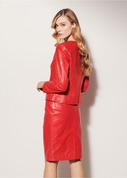 Czerwona spódnica ze skóry naturalnej ze sklepu OCHNIK w kategorii Spódnice - zdjęcie 172553320