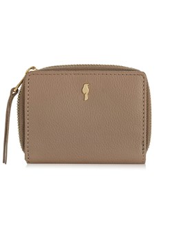 Mały beżowy skórzany portfel damski ze sklepu OCHNIK w kategorii Portfele damskie - zdjęcie 172553360