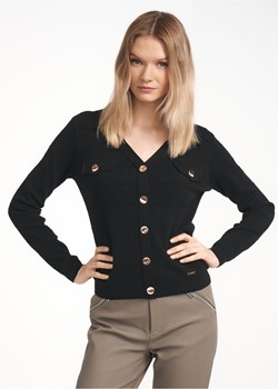 Czarna bluzka V dekolt damska ze sklepu OCHNIK w kategorii Swetry damskie - zdjęcie 172553502