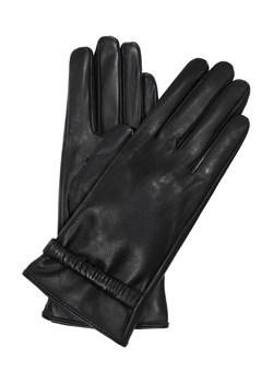 Czarne skórzane rękawiczki damskie ze ściągaczem ze sklepu OCHNIK w kategorii Rękawiczki damskie - zdjęcie 172553580