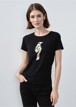 T-shirt damski czarny z wilgą ze sklepu OCHNIK w kategorii Bluzki damskie - zdjęcie 172554042