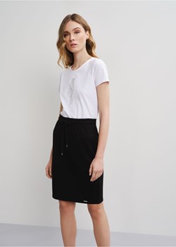 Czarna ołówkowa spódnica z troczkami ze sklepu OCHNIK w kategorii Spódnice - zdjęcie 172554374