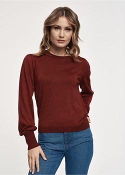 Bordowy błyszczący sweter damski ze sklepu OCHNIK w kategorii Swetry damskie - zdjęcie 172554603