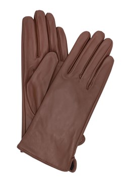 Skórzane rękawiczki damskie w kolorze camel ze sklepu OCHNIK w kategorii Rękawiczki damskie - zdjęcie 172554763