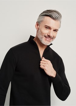 Bawełniana czarna bluza męska bez kaptura ze sklepu OCHNIK w kategorii Bluzy męskie - zdjęcie 172555023