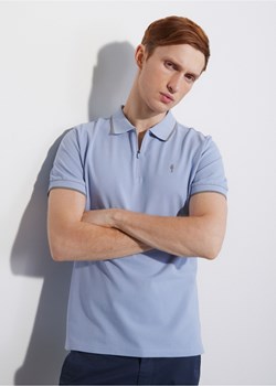 Błękitna koszulka polo z logo ze sklepu OCHNIK w kategorii T-shirty męskie - zdjęcie 172555293